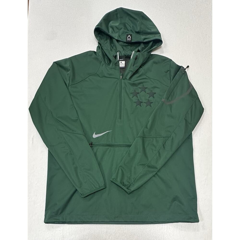 Nike Field General Fly Rush Jacket Mens Large Green Football Windbreaker